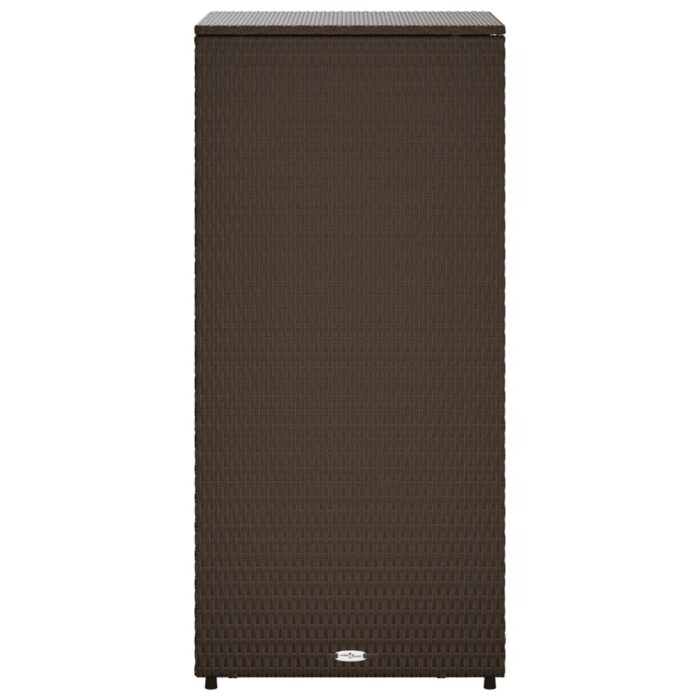 Armoire de rangement jardin marron 50x55x115 cm résine tressée – Image 6