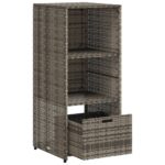 Armoire de rangement de jardin gris 50x55x115 cm résine tressée – Image 4