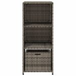 Armoire de rangement de jardin gris 50x55x115 cm résine tressée – Image 5
