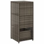 Armoire de rangement de jardin gris 50x55x115 cm résine tressée – Image 7