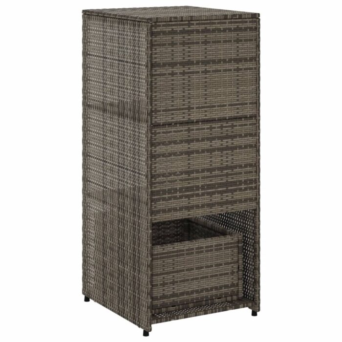 Armoire de rangement de jardin gris 50x55x115 cm résine tressée – Image 7