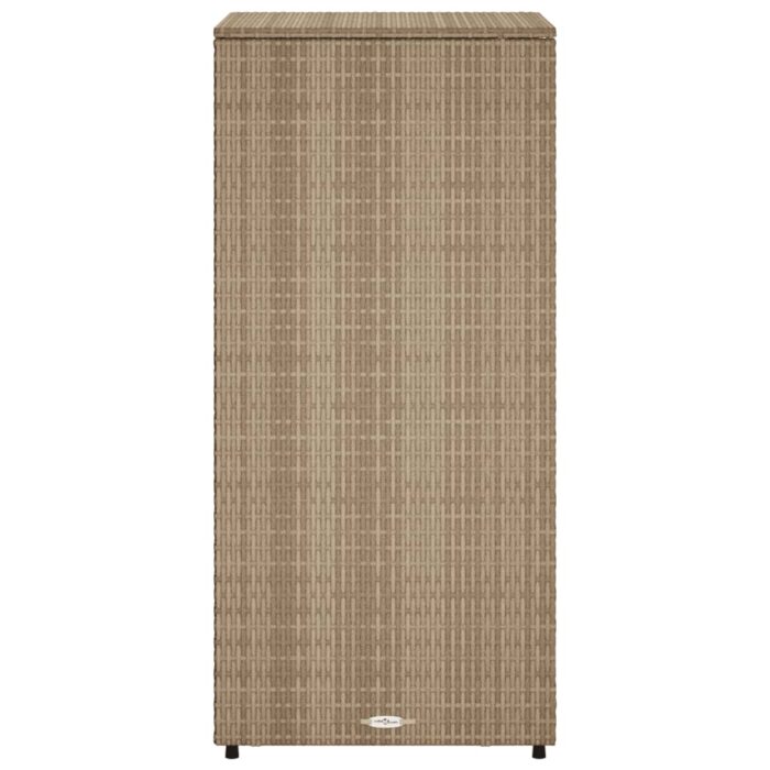 Armoire de rangement de jardin beige 50x55x115cm résine tressée – Image 6