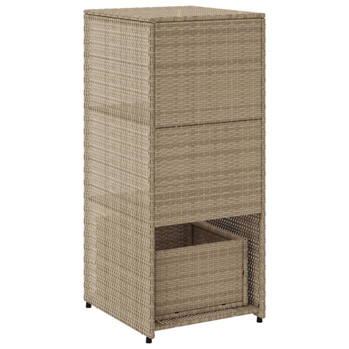 Armoire de rangement de jardin beige 50x55x115cm résine tressée – Image 7