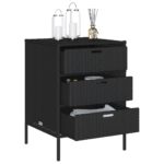 Armoire de rangement de jardin noir 55x59x80 cm résine tressée – Image 3