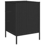 Armoire de rangement de jardin noir 55x59x80 cm résine tressée – Image 7