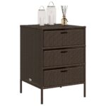 Armoire de rangement de jardin marron 55x59x80cm résine tressée – Image 2