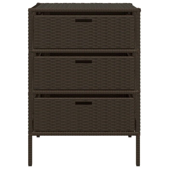 Armoire de rangement de jardin marron 55x59x80cm résine tressée – Image 5