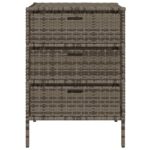 Armoire de rangement de jardin et 3 tiroirs gris résine tressée – Image 5