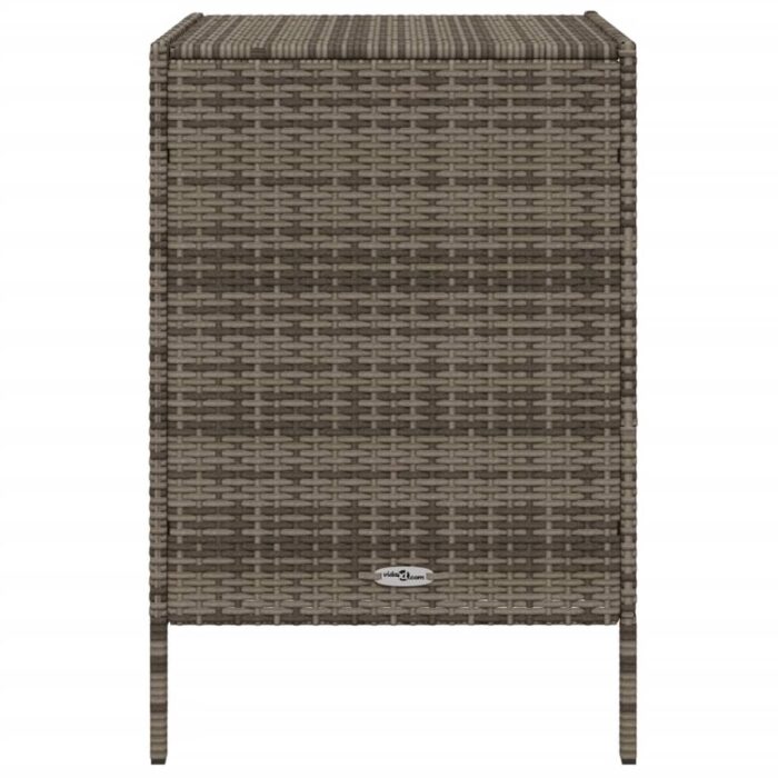 Armoire de rangement de jardin et 3 tiroirs gris résine tressée – Image 6