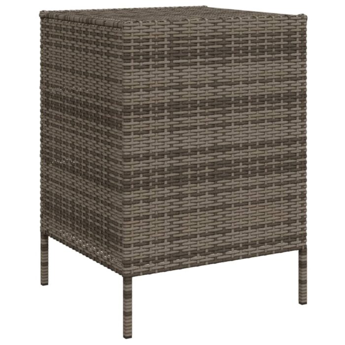 Armoire de rangement de jardin et 3 tiroirs gris résine tressée – Image 7
