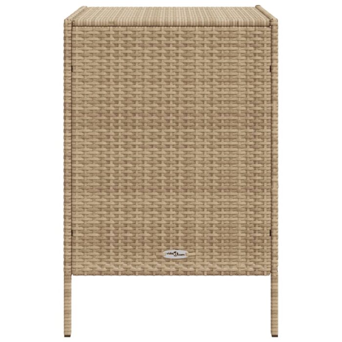Armoire de rangement de jardin beige 55x59x80 cm résine tressée – Image 6