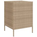 Armoire de rangement de jardin beige 55x59x80 cm résine tressée – Image 7