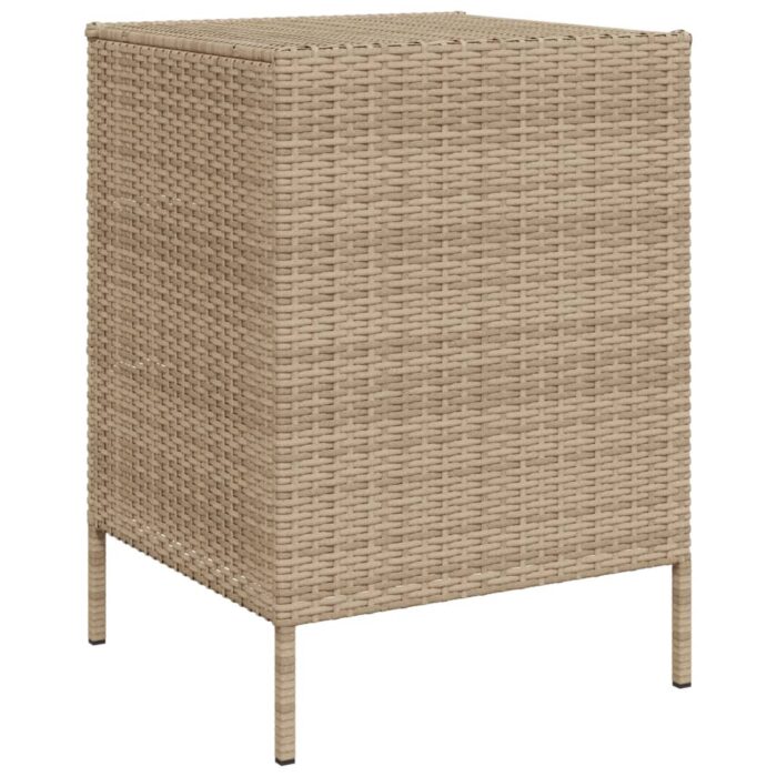 Armoire de rangement de jardin beige 55x59x80 cm résine tressée – Image 7