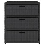 Armoire de rangement de jardin noir 55x59x69 cm résine tressée – Image 5