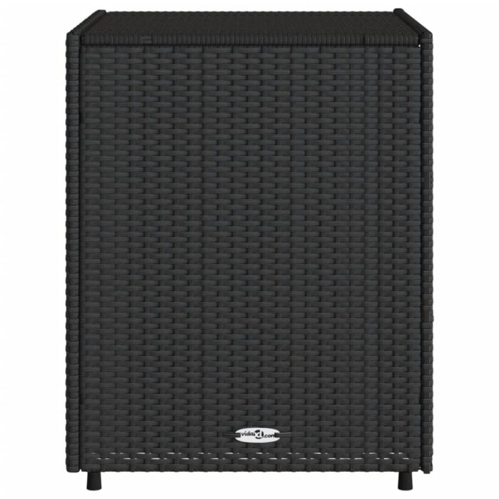 Armoire de rangement de jardin noir 55x59x69 cm résine tressée – Image 6