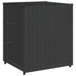 Armoire de rangement de jardin noir 55x59x69 cm résine tressée – Image 7