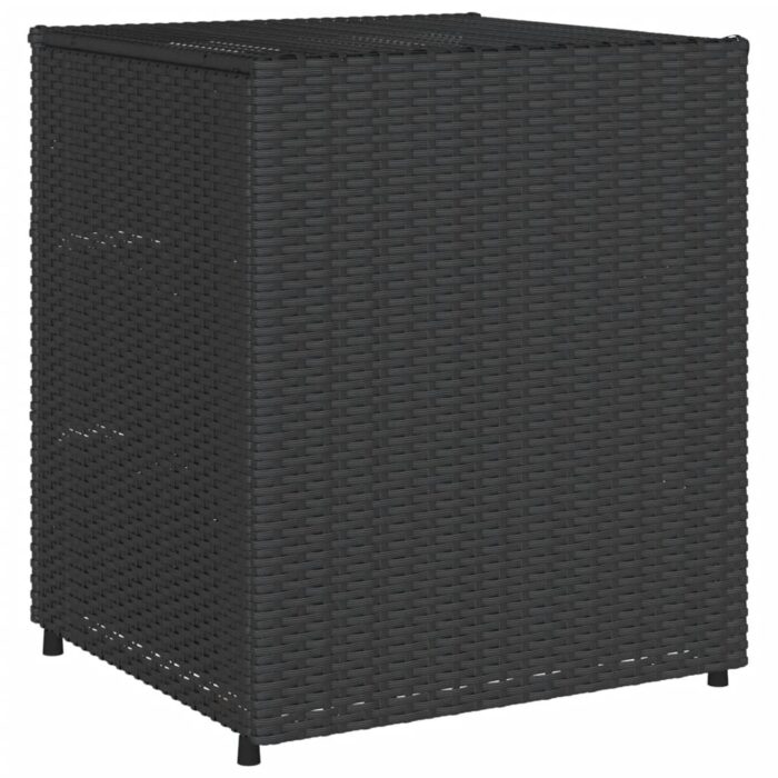 Armoire de rangement de jardin noir 55x59x69 cm résine tressée – Image 7