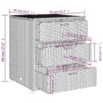 Armoire de rangement de jardin marron 55x59x69cm résine tressée – Image 11