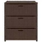 Armoire de rangement de jardin marron 55x59x69cm résine tressée – Image 5