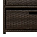 Armoire de rangement de jardin marron 55x59x69cm résine tressée – Image 8