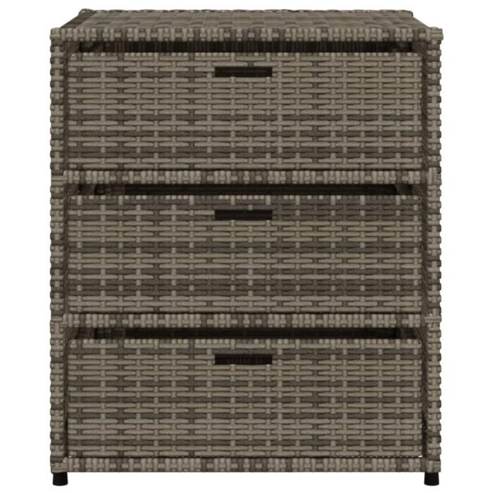 Armoire de rangement de jardin gris 55x59x69 cm résine tressée – Image 5