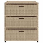 Armoire de rangement de jardin beige 55x59x69 cm résine tressée – Image 5