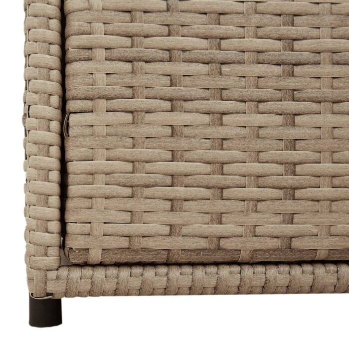 Armoire de rangement de jardin beige 55x59x69 cm résine tressée – Image 8