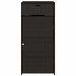 Armoire de rangement de jardin noir 55x55x111 cm résine tressée – Image 5