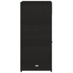 Armoire de rangement de jardin noir 55x55x111 cm résine tressée – Image 6