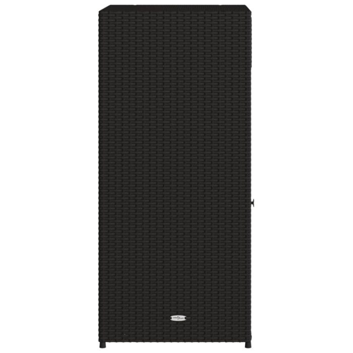 Armoire de rangement de jardin noir 55x55x111 cm résine tressée – Image 6