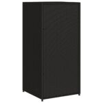 Armoire de rangement de jardin noir 55x55x111 cm résine tressée – Image 7