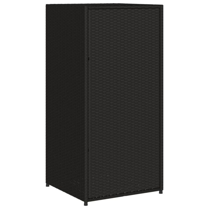 Armoire de rangement de jardin noir 55x55x111 cm résine tressée – Image 7
