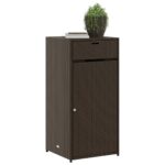 Armoire de rangement jardin marron 55x55x111 cm résine tressée – Image 2