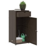 Armoire de rangement jardin marron 55x55x111 cm résine tressée – Image 3