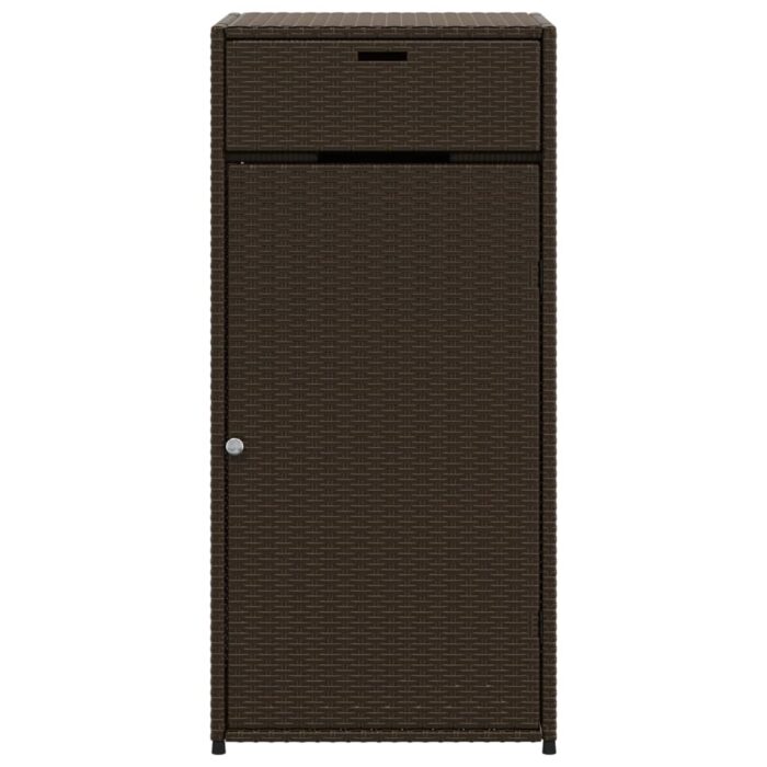 Armoire de rangement jardin marron 55x55x111 cm résine tressée – Image 5