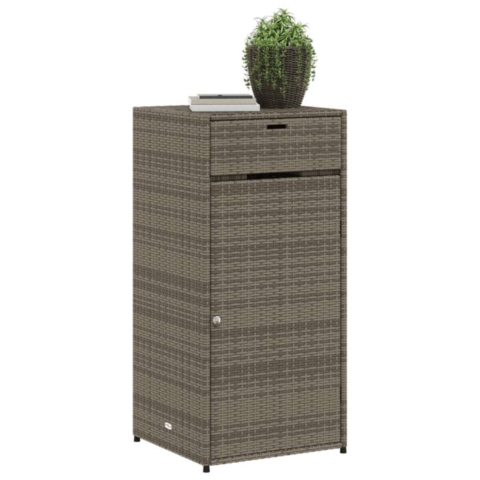 Armoire de rangement de jardin gris 55x55x111 cm résine tressée – Image 2