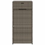 Armoire de rangement de jardin gris 55x55x111 cm résine tressée – Image 5