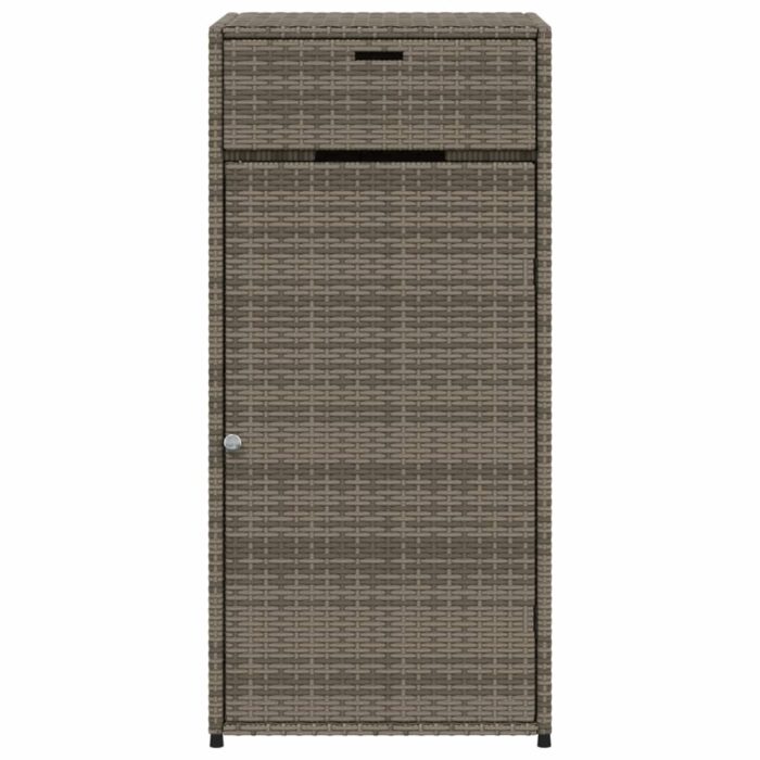 Armoire de rangement de jardin gris 55x55x111 cm résine tressée – Image 5