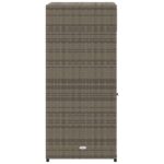 Armoire de rangement de jardin gris 55x55x111 cm résine tressée – Image 6