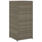Armoire de rangement de jardin gris 55x55x111 cm résine tressée – Image 7
