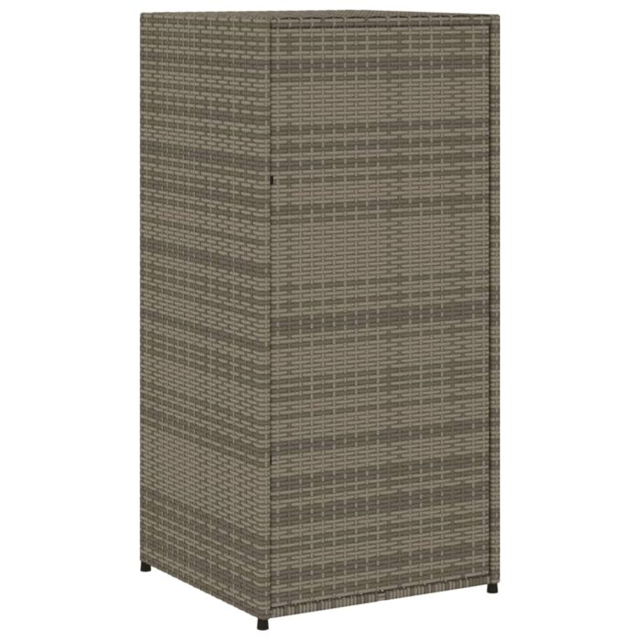 Armoire de rangement de jardin gris 55x55x111 cm résine tressée – Image 7