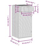 Armoire de rangement de jardin beige 55x55x111cm résine tressée – Image 11