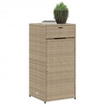 Armoire de rangement de jardin beige 55x55x111cm résine tressée – Image 2