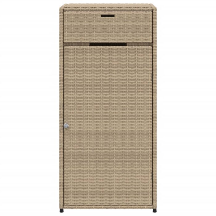Armoire de rangement de jardin beige 55x55x111cm résine tressée – Image 5