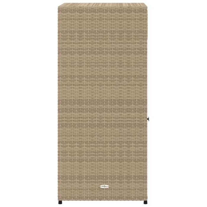 Armoire de rangement de jardin beige 55x55x111cm résine tressée – Image 6