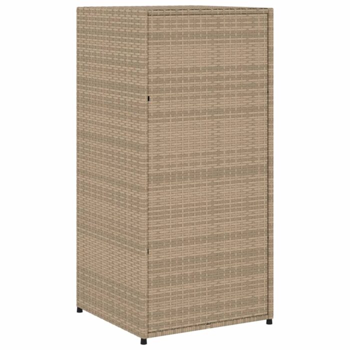 Armoire de rangement de jardin beige 55x55x111cm résine tressée – Image 7