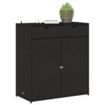 Armoire de rangement de jardin noir 105x55x113cm résine tressée – Image 2