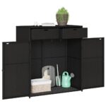Armoire de rangement de jardin noir 105x55x113cm résine tressée – Image 3