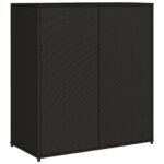Armoire de rangement de jardin noir 105x55x113cm résine tressée – Image 7