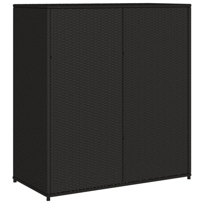 Armoire de rangement de jardin noir 105x55x113cm résine tressée – Image 7